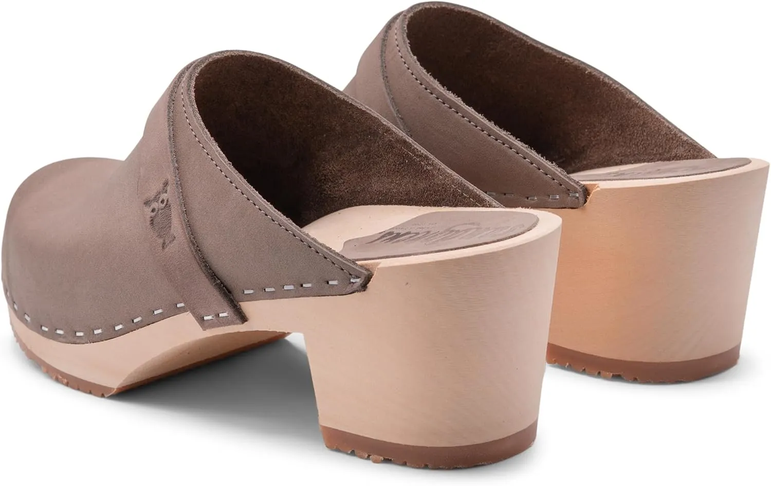 Sandgrens Handmade Swedish Wood Clogs for Women, High Heel Mule | Dublin