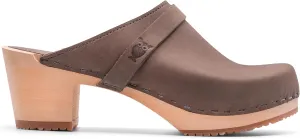 Sandgrens Handmade Swedish Wood Clogs for Women, High Heel Mule | Dublin