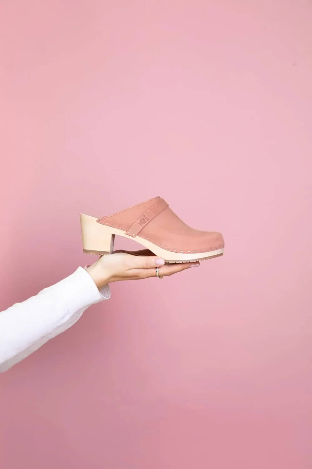 Sandgrens Handmade Swedish Wood Clogs for Women, High Heel Mule | Dublin