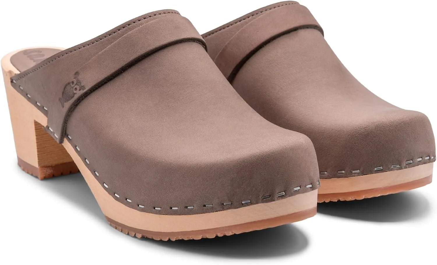 Sandgrens Handmade Swedish Wood Clogs for Women, High Heel Mule | Dublin