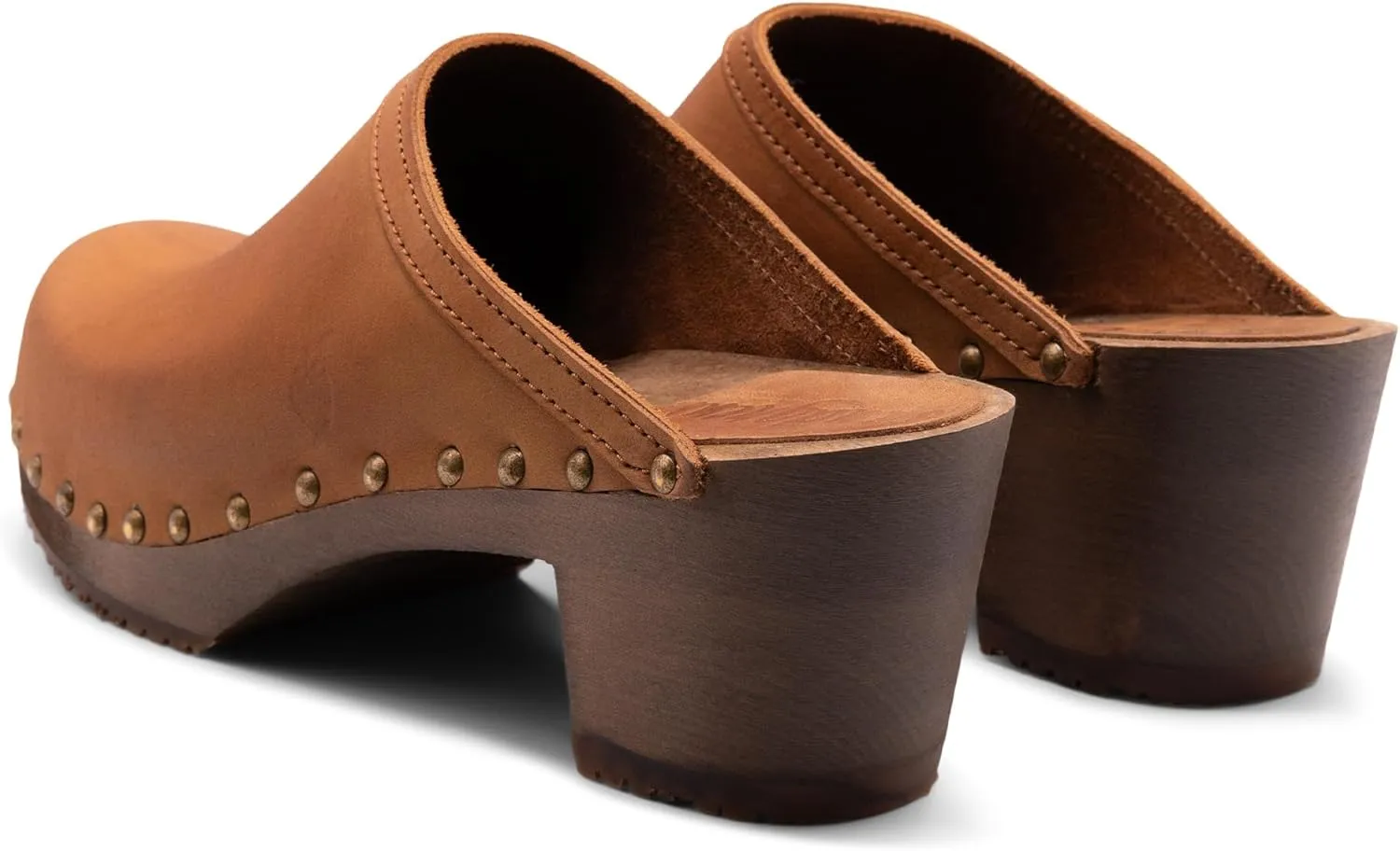 Sandgrens Handmade Swedish Wood Clogs for Women, High Heel Mule | Rome