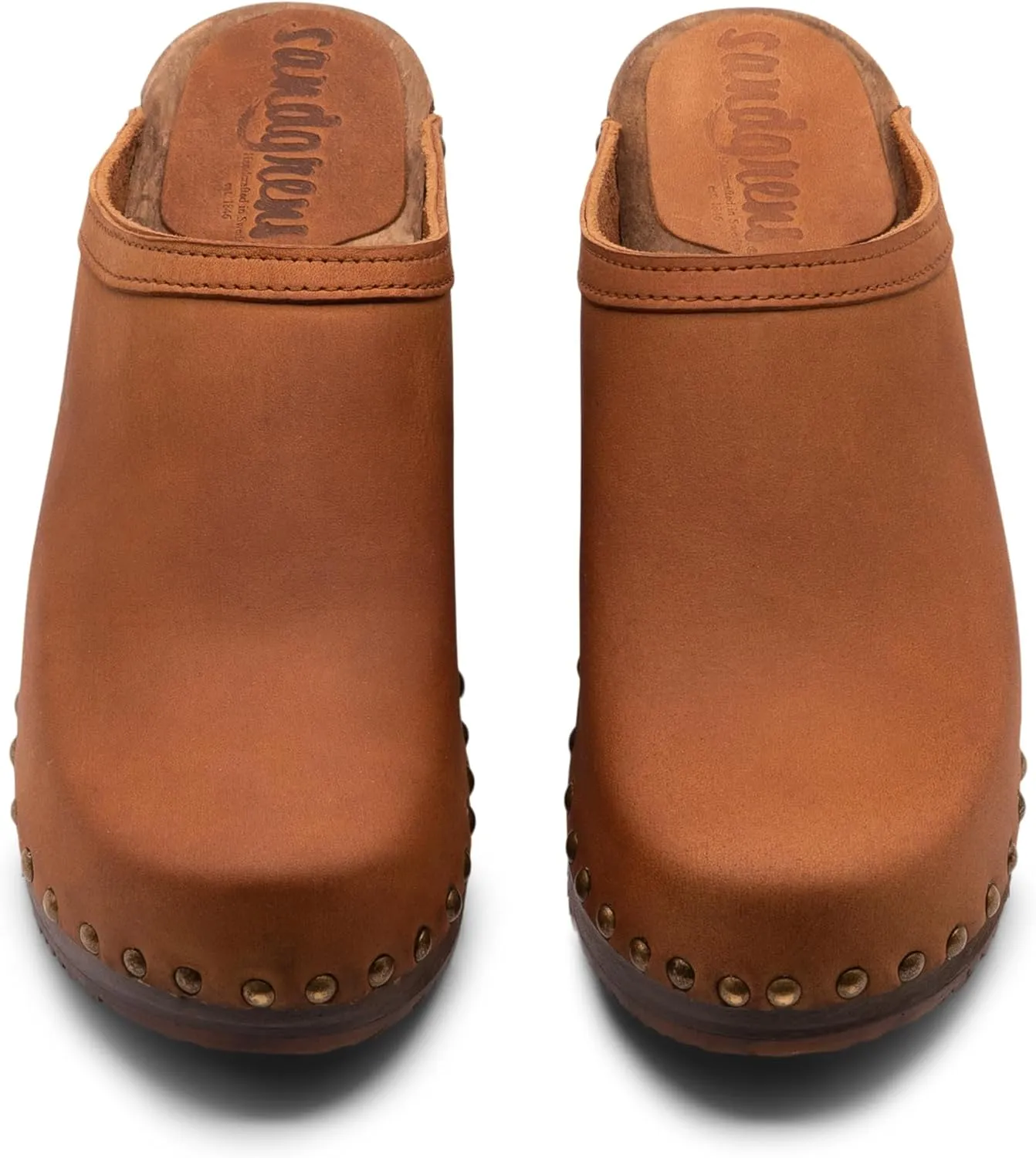 Sandgrens Handmade Swedish Wood Clogs for Women, High Heel Mule | Rome