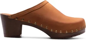 Sandgrens Handmade Swedish Wood Clogs for Women, High Heel Mule | Rome