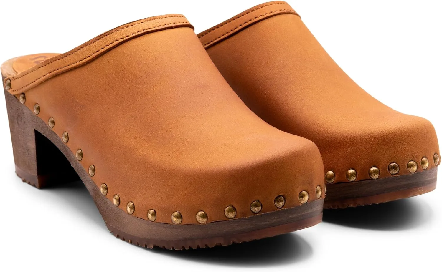 Sandgrens Handmade Swedish Wood Clogs for Women, High Heel Mule | Rome