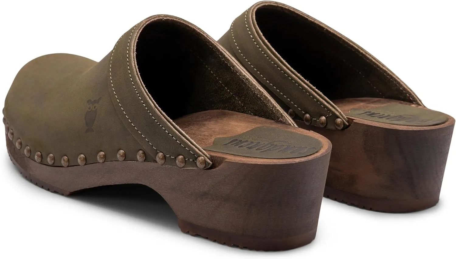Sandgrens Handmade Swedish Wood Clogs for Women, Low Heel Mule | Athens