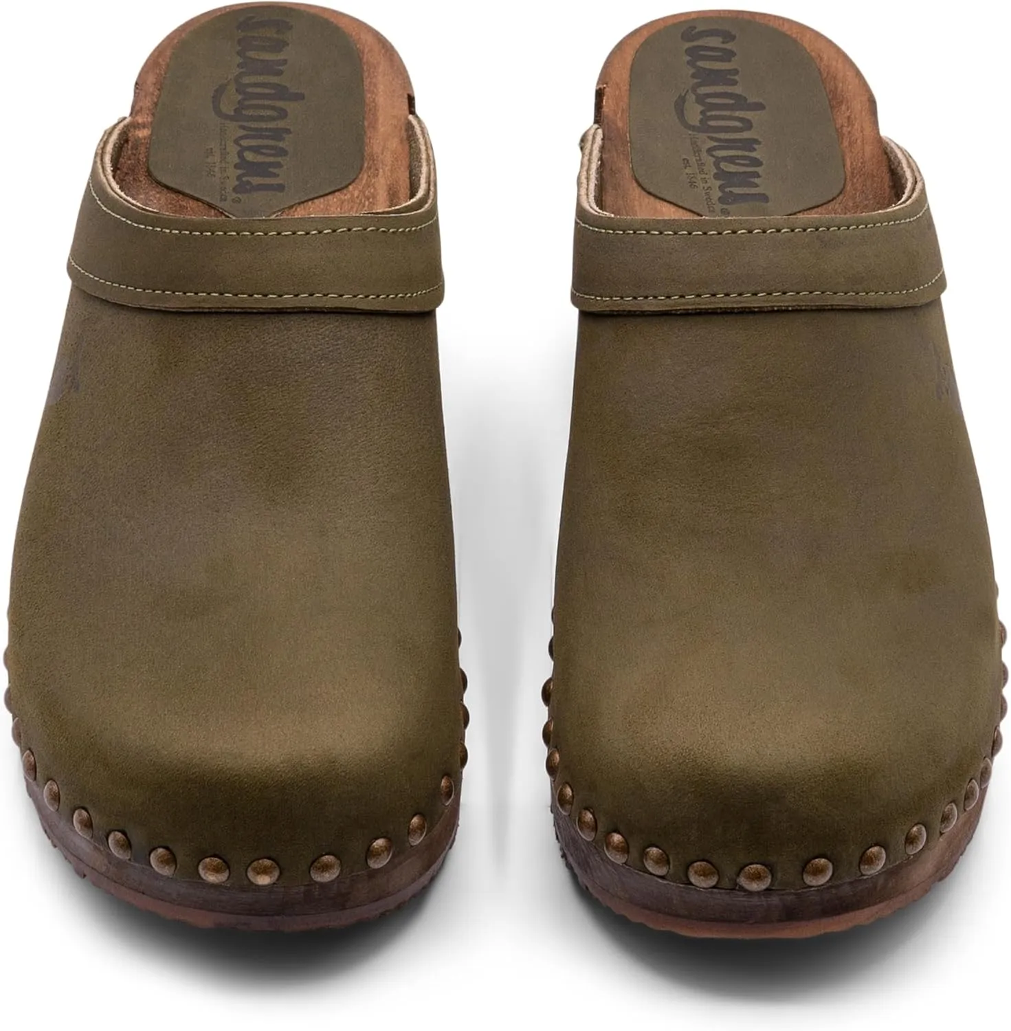 Sandgrens Handmade Swedish Wood Clogs for Women, Low Heel Mule | Athens