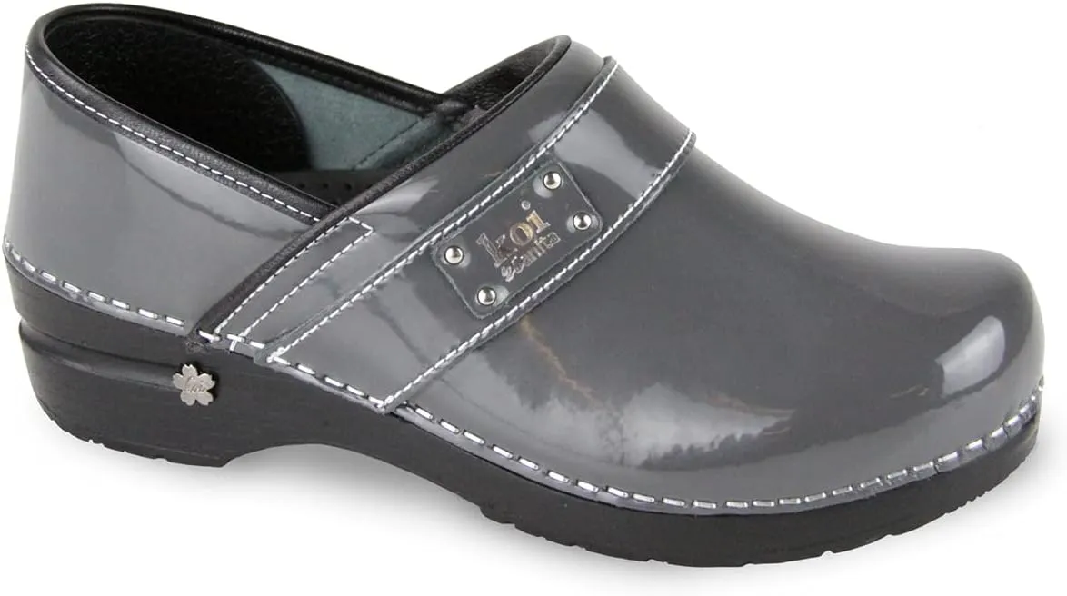 Sanita Lindsey Patent Leather Clogs for Women - Arch Support, Durable, APMA-Approved Slip-On Shoes