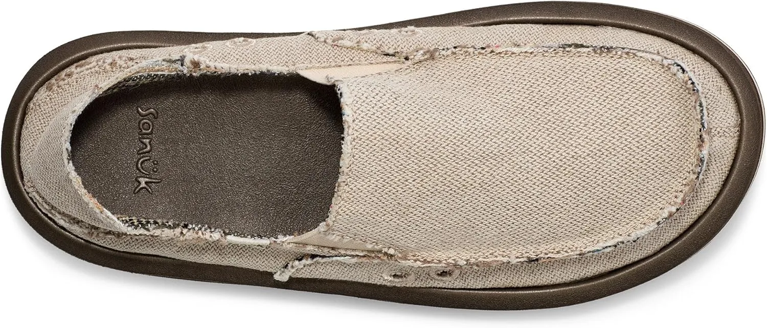 Sanuk Mens Donny Hemp 2 Tone | Mens Shoes | Slip On Shoes for Men | Men's Slip-on Loafers | Memory Foam Footbed