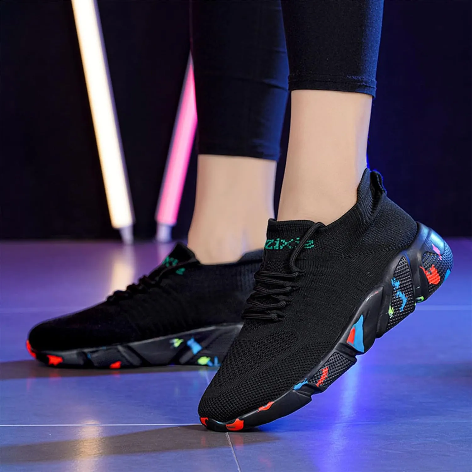 Semshedy Orthopedic Walking Platform Sneakers, Breathable Soft Shoes Mesh Casual Slip On Lightweight Arch Support Shoes
