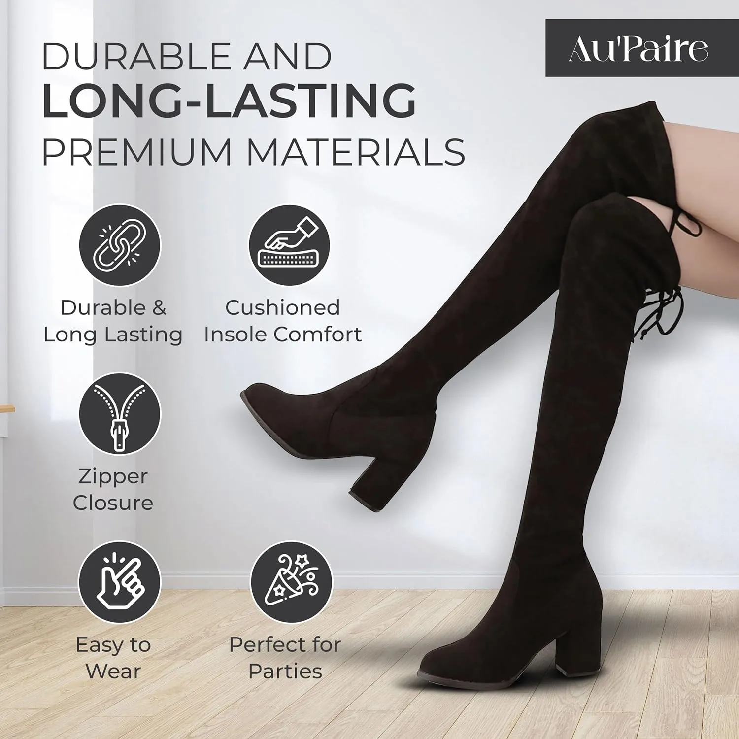 Sexy Luxury High Heel Over the Knee Boots - Women's Stylish Long Boots - Elegant Ladies Shoes - Perfect for Parties & Outfits - Black