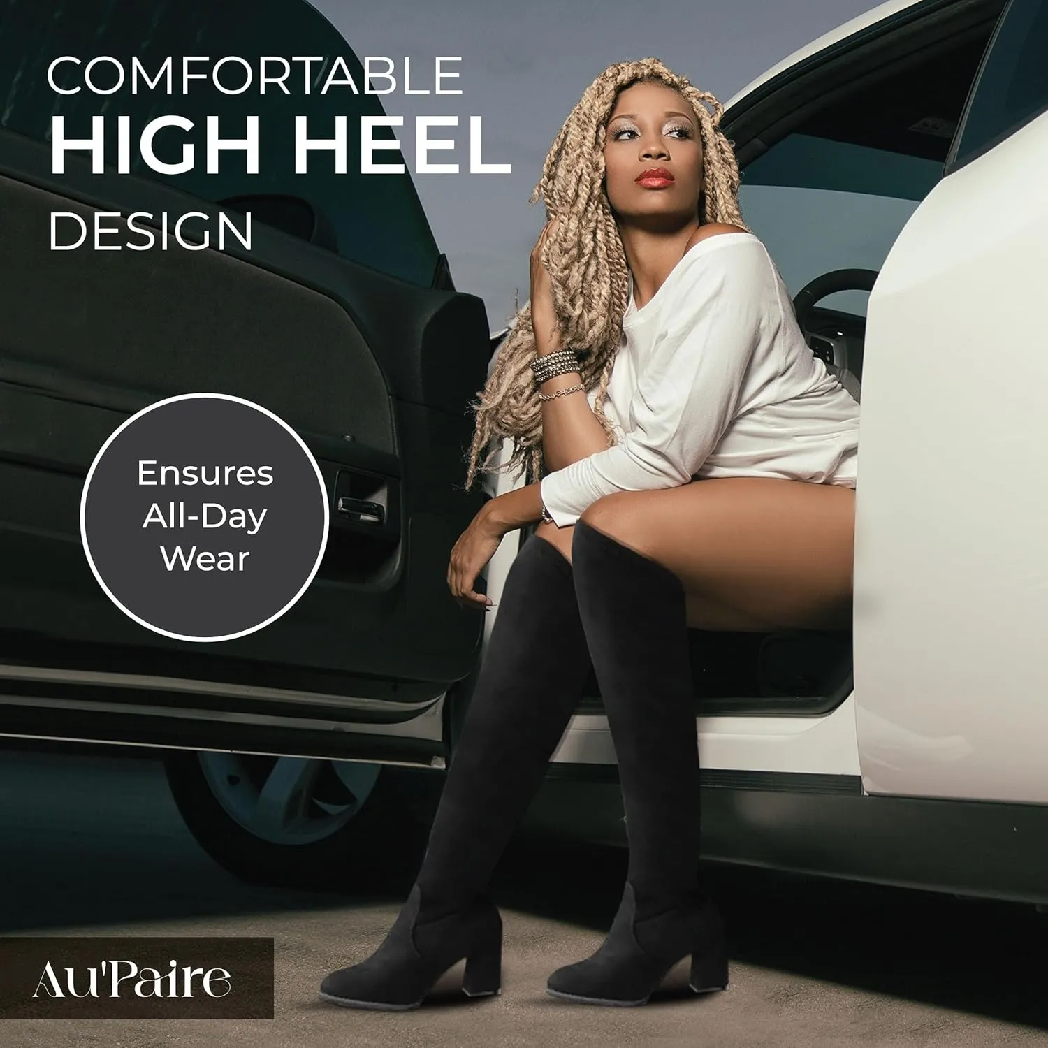 Sexy Luxury High Heel Over the Knee Boots - Women's Stylish Long Boots - Elegant Ladies Shoes - Perfect for Parties & Outfits - Black