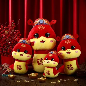 Shappy 4 Pack Chinese New Year Stuffed Snakes 4size 16 12 10 8inch Snake Plush 2025 Spring Festival Decorations Snake Doll Animal Snake Plush Mascot Zodiac Plush Animals New Year Gift Year Decorations
