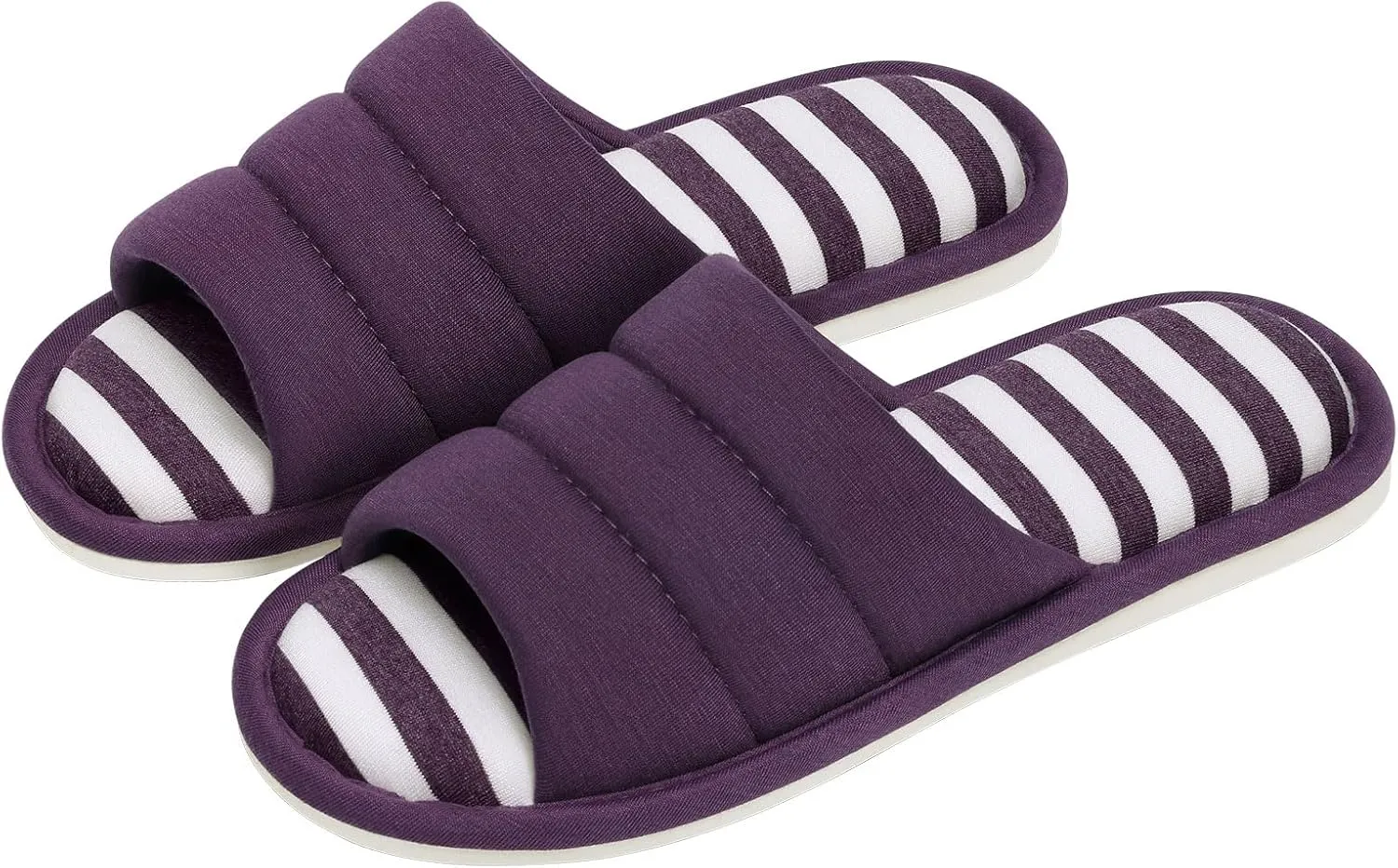shevalues Open Toe House Slippers for Women Men Soft Cotton Indoor Shoes Memory Foam Slip On bedroom Slippers