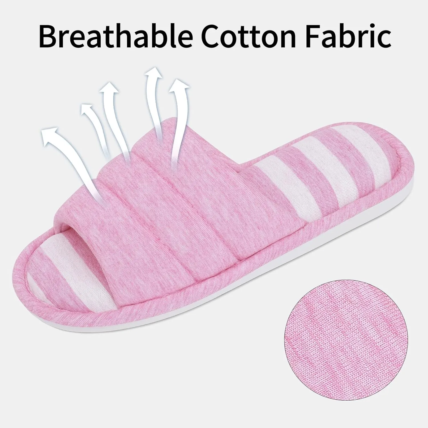 shevalues Open Toe House Slippers for Women Men Soft Cotton Indoor Shoes Memory Foam Slip On bedroom Slippers
