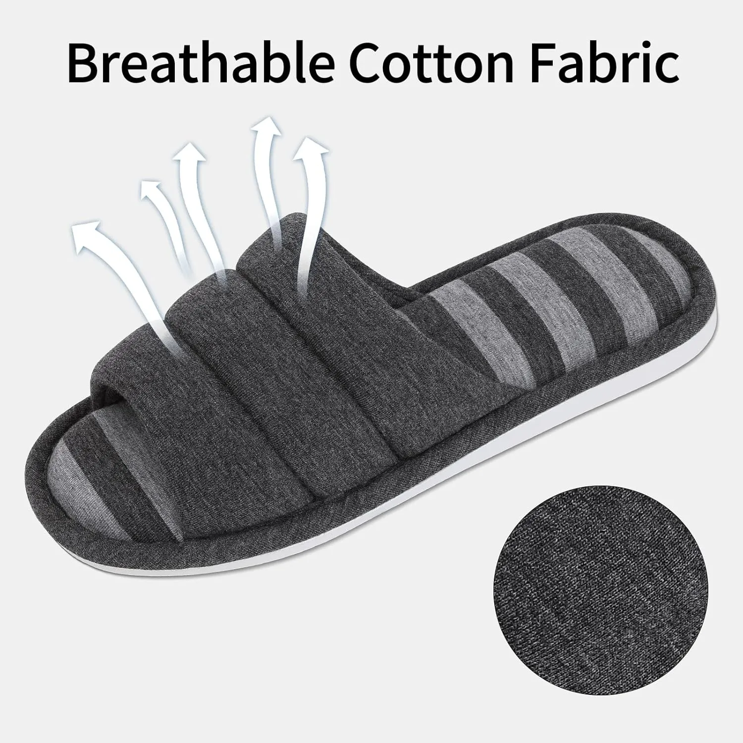 shevalues Open Toe House Slippers for Women Men Soft Cotton Indoor Shoes Memory Foam Slip On bedroom Slippers