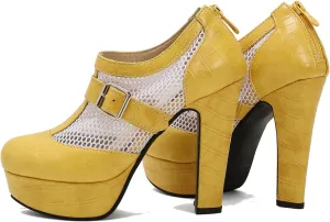 SHODENSE Women Vintage Chunky Platform Loafers Shoes Open Peep Toe Lace Up Platform Sandals Booties Mesh Cutout High Block Heel Oxford Loafers Crocodile Zipper Buckle Caged Sandal Sexy Chic 4-15 M US