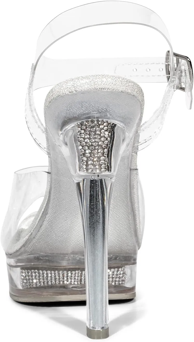 Shoe Fairy Goddess Olympian Clear Bikini Fitness Competition Heels - Bodybuilding, Bridal, Pageant, Lucite Heels