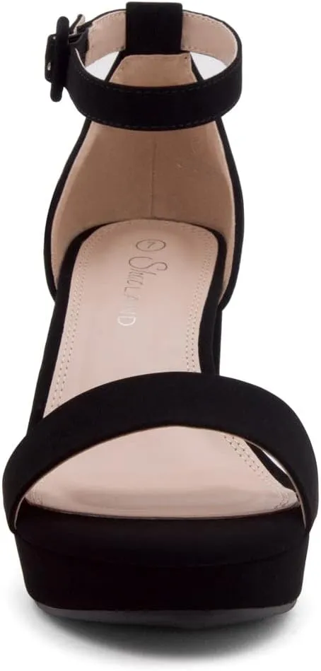Shoe Land SL-Cabrini Women's Platform Heels, Open Toe Chunky Block Heeled Sandals with Ankle Strap – Dressy High Heel Sandals for Prom, Wedding, and Party