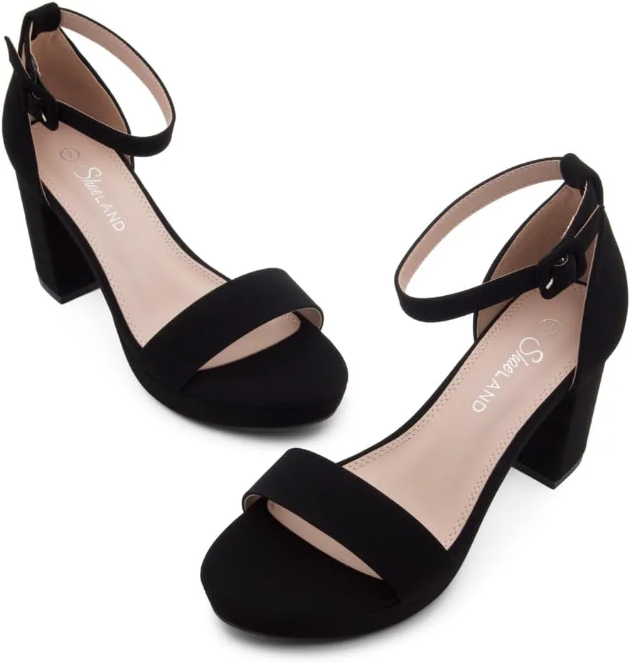 Shoe Land SL-Cabrini Women's Platform Heels, Open Toe Chunky Block Heeled Sandals with Ankle Strap – Dressy High Heel Sandals for Prom, Wedding, and Party