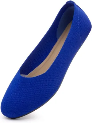 Shoe Land SL-Memory Women’s Flats – Round Toe Dressy Ballet Flats, Foldable Slip-On Knit Flat Shoes with Memory Foam, Comfortable for Daily Wear, Work, Office, and Party