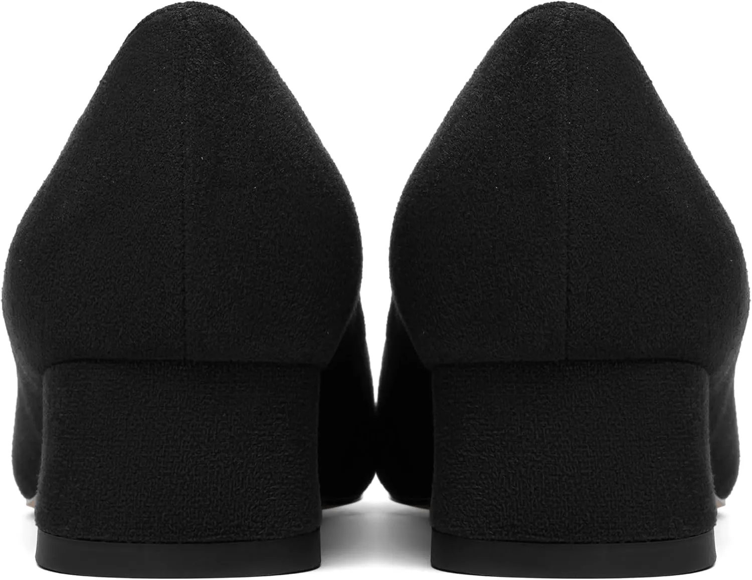 SHOWFOREST Womens Dress Solid Business Suede Round Toe Slip On Chunky Low Heel Pumps Shoes 1.5 Inch