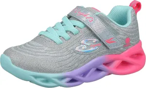 Skechers Kids Girls Twisty Brights-Color Radiant Sneaker, Silver/Multi, 1.5 Little Kid