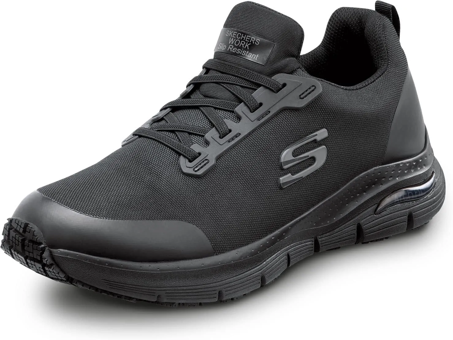 Skechers Work Arch Fit Charles, Men's, Slip On Athletic Style, Alloy Toe, MaxTrax Slip Resistant, Work Shoe