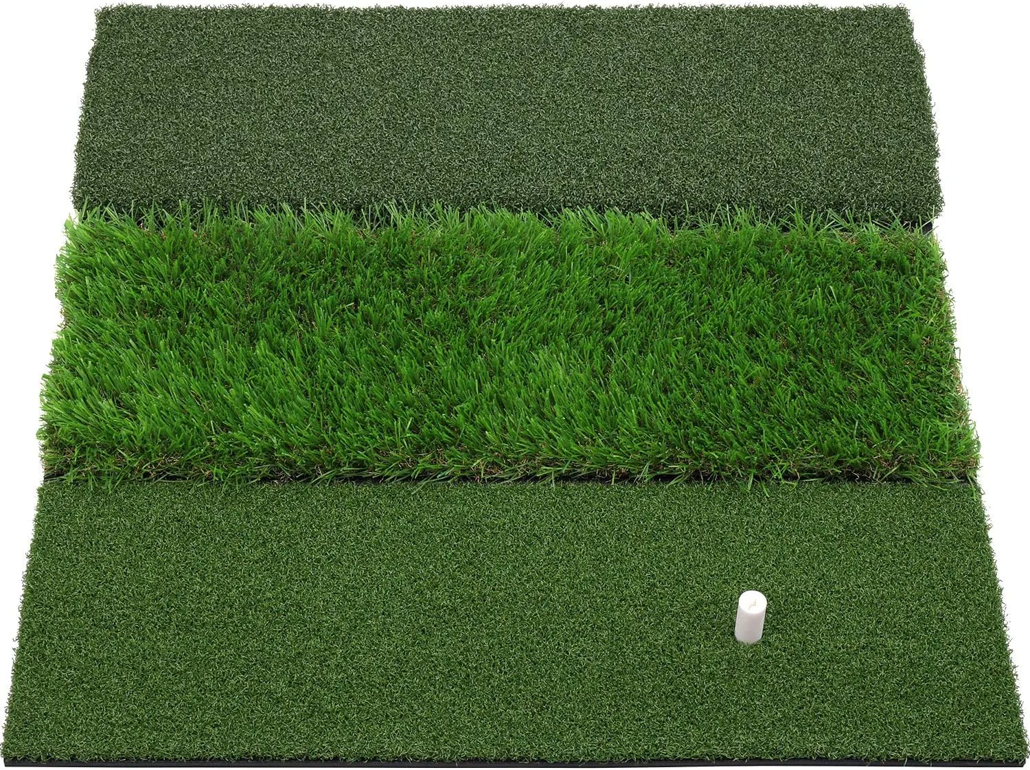 SkyLife Tri-Turf/Dual-Turf Golf Hitting Mat 24'' x 25'', Driving Chipping Putting Training Aids for Backyard Home Garage Outdoor Practice with TEEs (XL Tri-Turf (24'' x 25''))