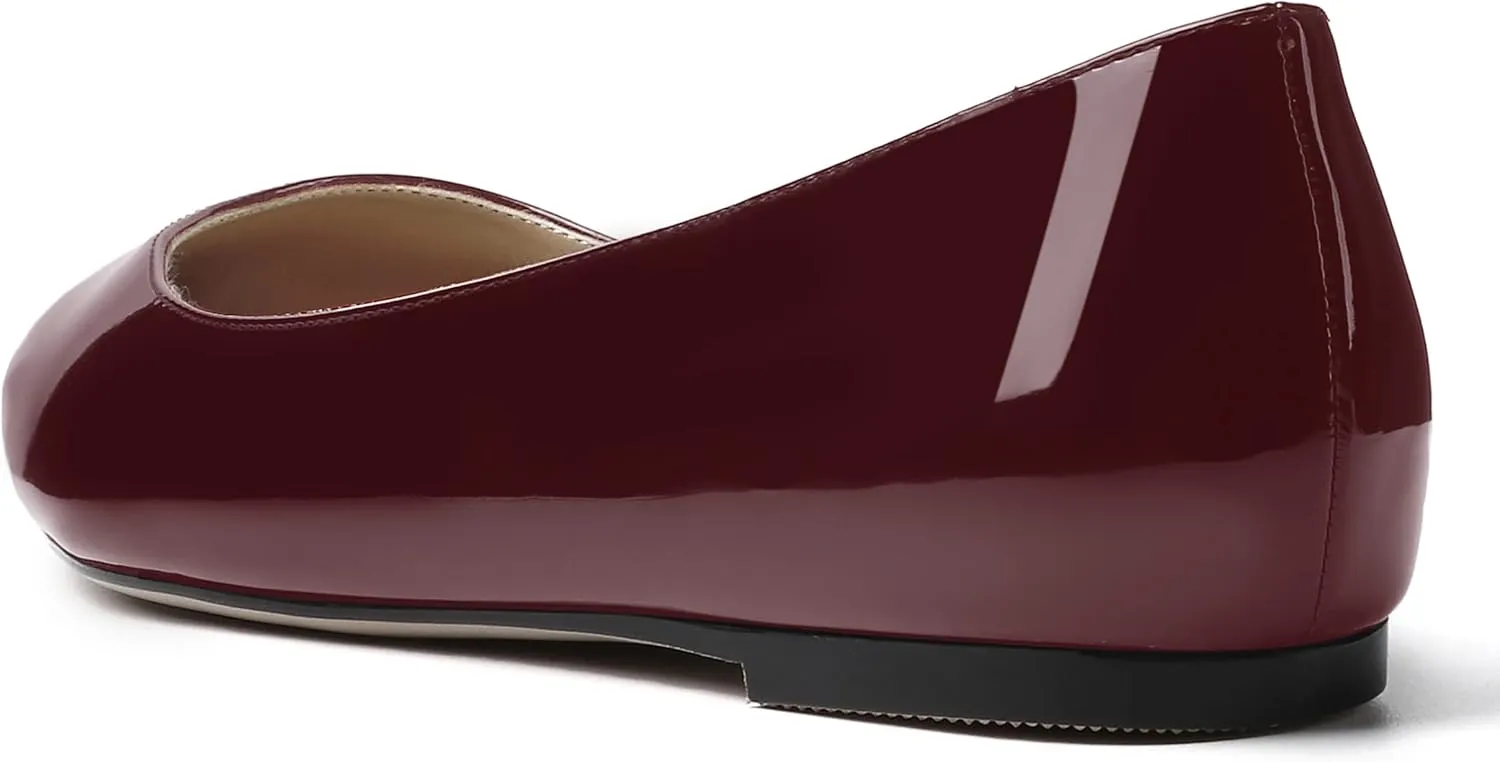 SKYSTERRY Women's Patent Office Casual Pointed Toe Slip On Flats Shoes