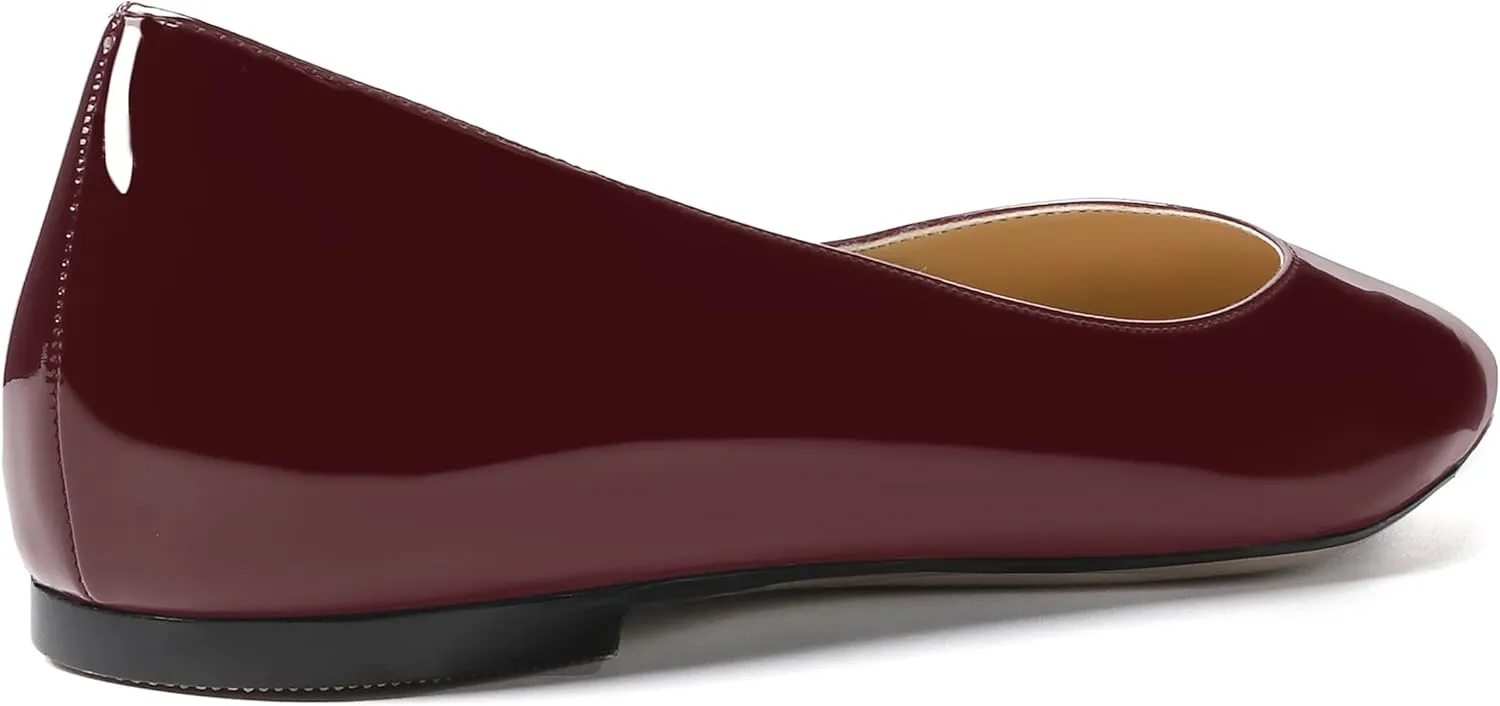 SKYSTERRY Women's Patent Office Casual Pointed Toe Slip On Flats Shoes