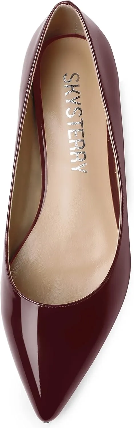 SKYSTERRY Women's Patent Office Casual Pointed Toe Slip On Flats Shoes