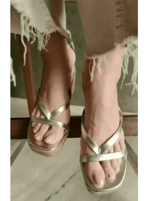 Sleek and Stylish Golden Wedges