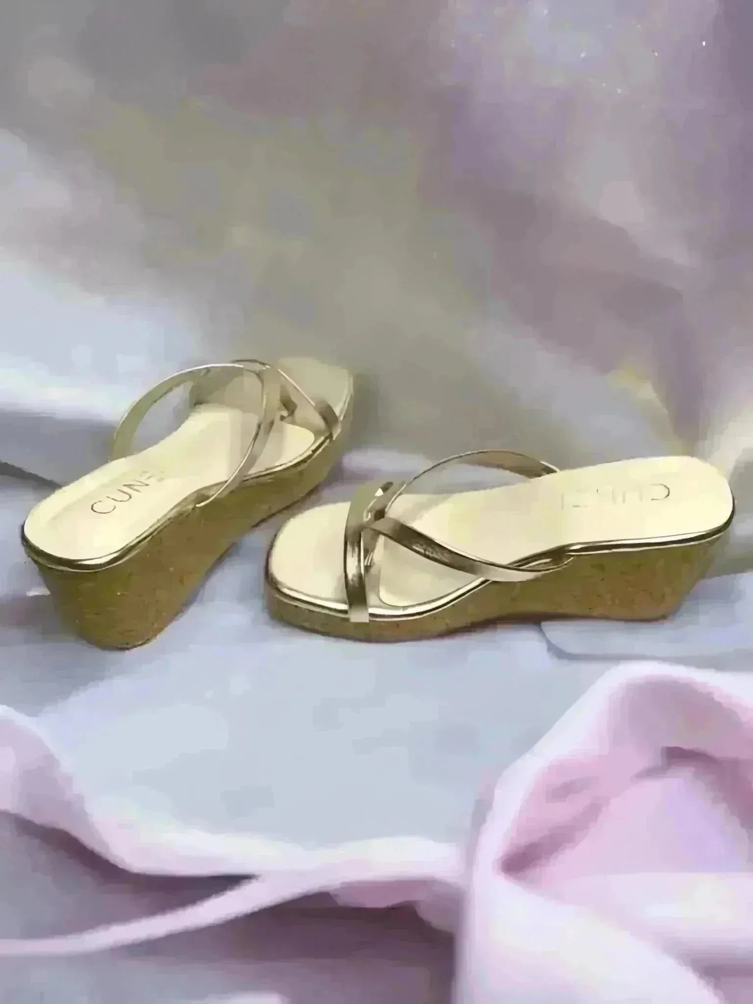 Sleek and Stylish Golden Wedges