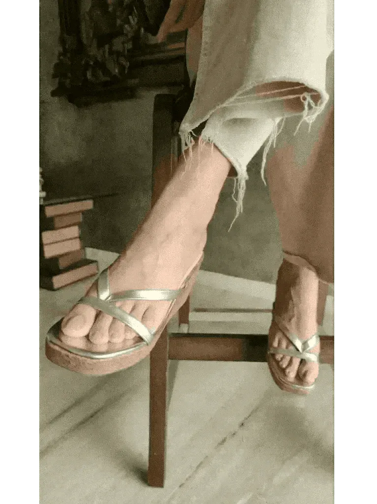 Sleek and Stylish Golden Wedges