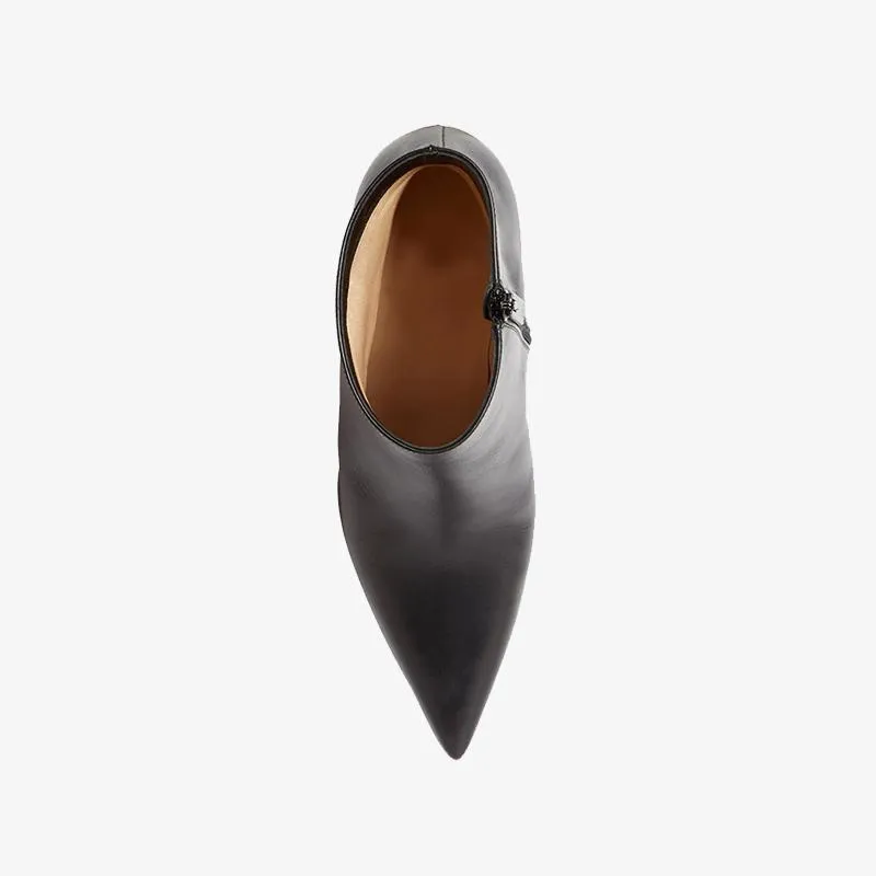Sleek Black Pointy-Toe Bootie