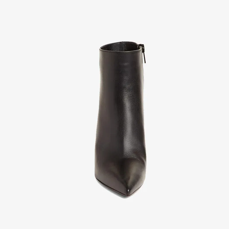 Sleek Black Pointy-Toe Bootie