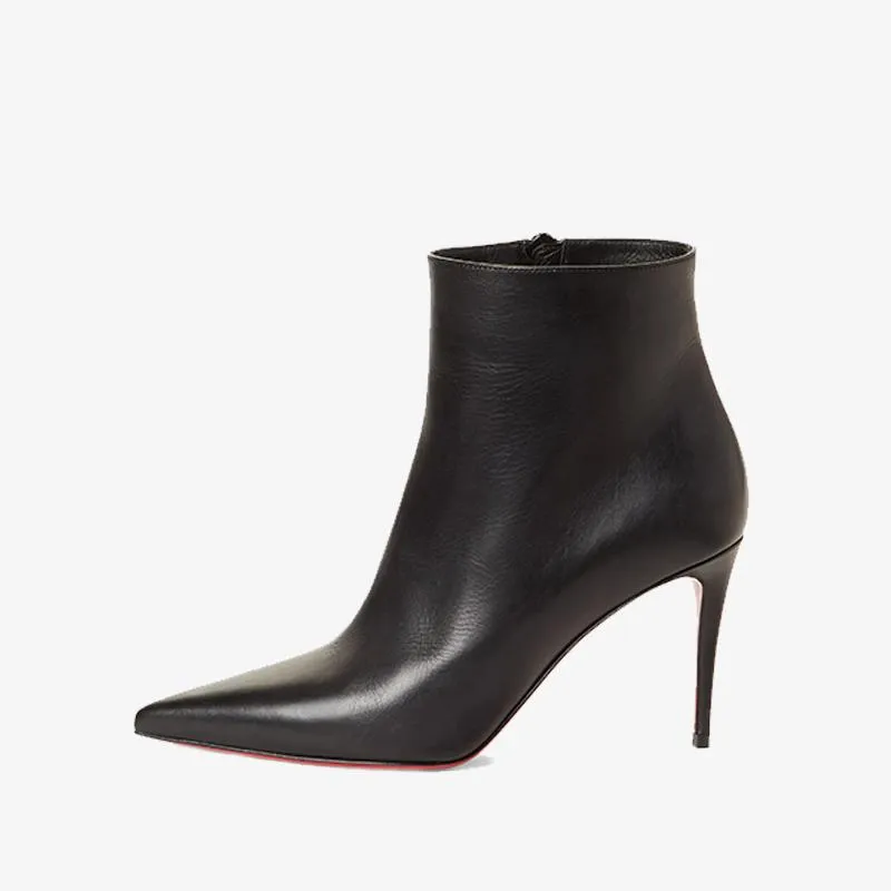 Sleek Black Pointy-Toe Bootie