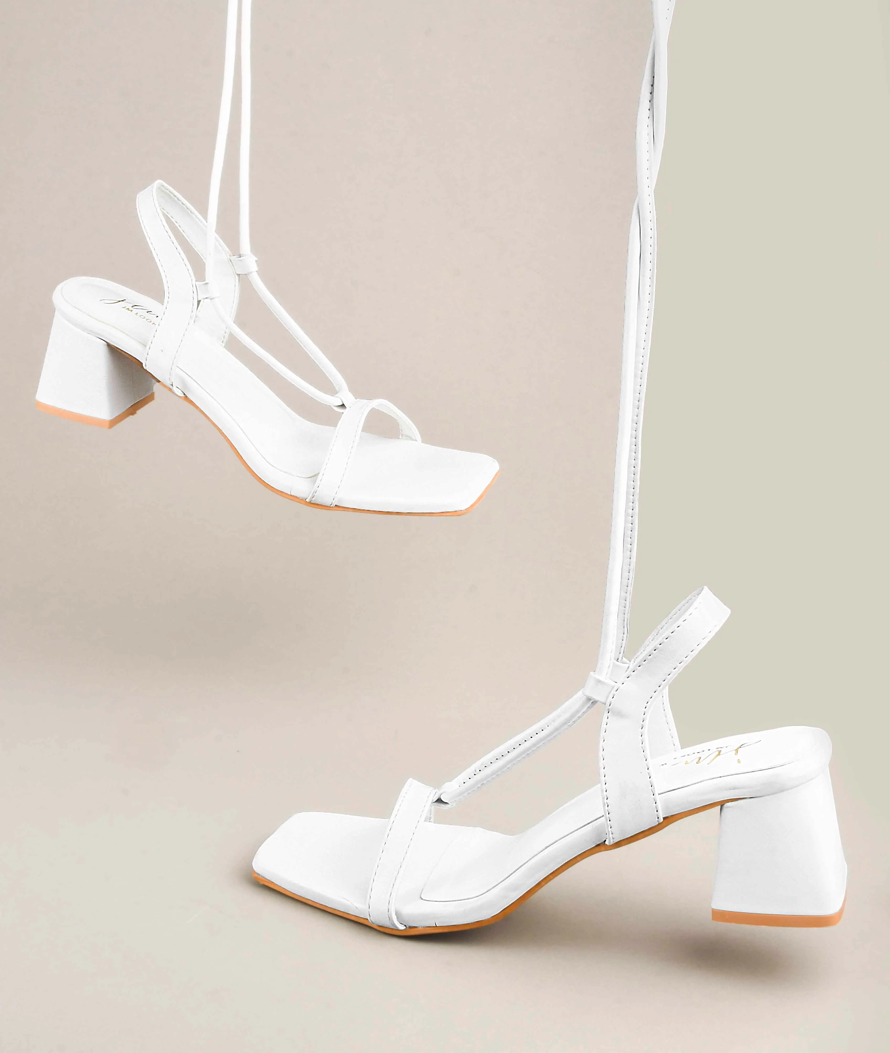 Sleek Lace-Up Block Heel Sandals