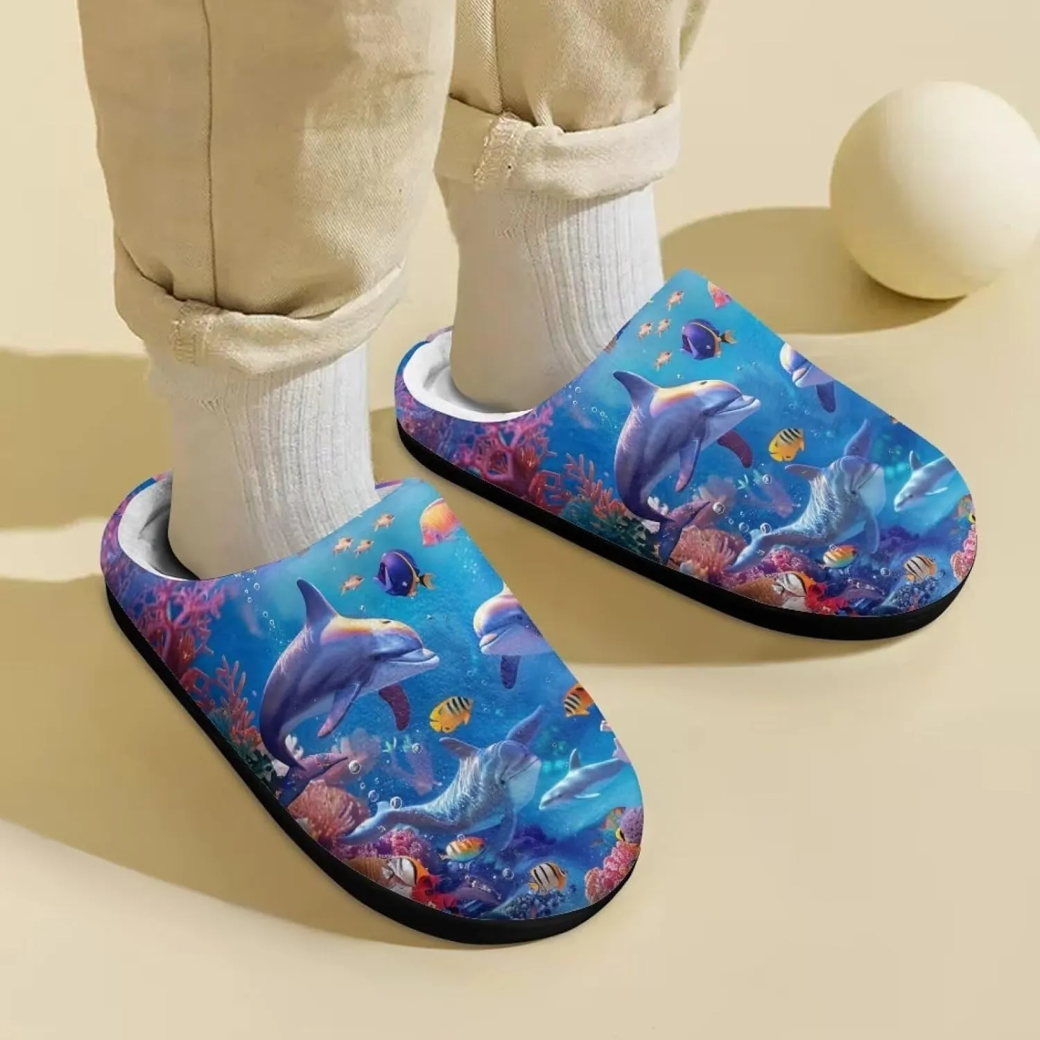 Slippers for Girls Kids Boys Size 9-15 Winter Warm Cotton Slippers Soft Slip On Shoes