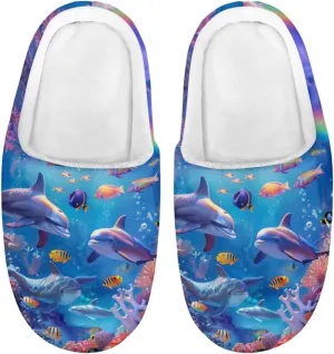 Slippers for Girls Kids Boys Size 9-15 Winter Warm Cotton Slippers Soft Slip On Shoes
