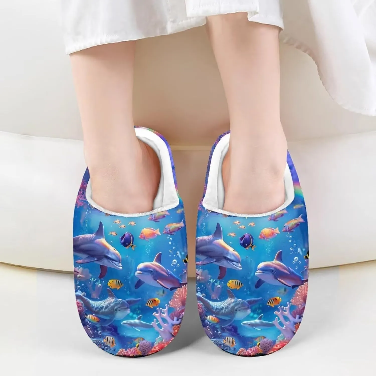 Slippers for Girls Kids Boys Size 9-15 Winter Warm Cotton Slippers Soft Slip On Shoes