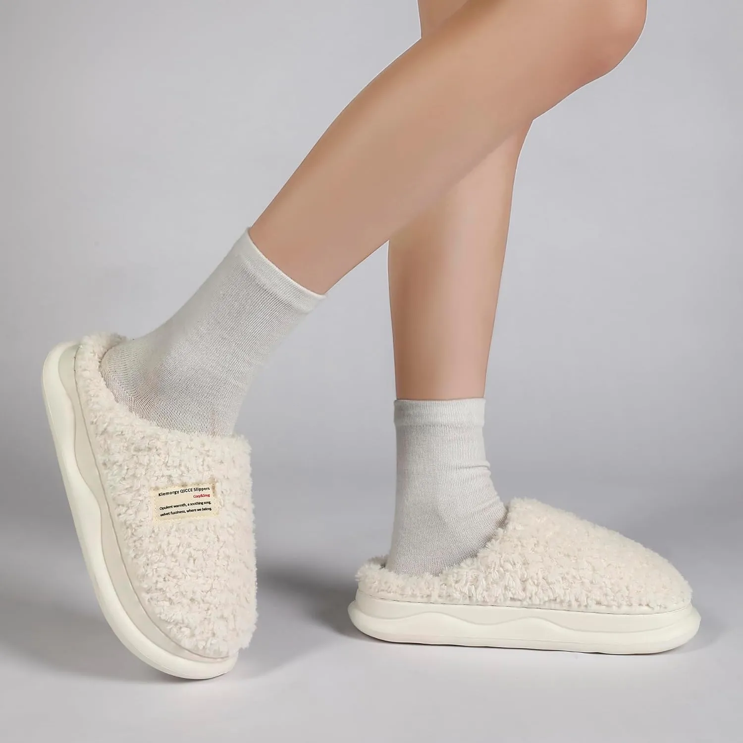Slippers for Women Men, Memory Foam Slippers for Women, Soft Thick Fuzzy Bedroom House Shoes Indoor Outdoor