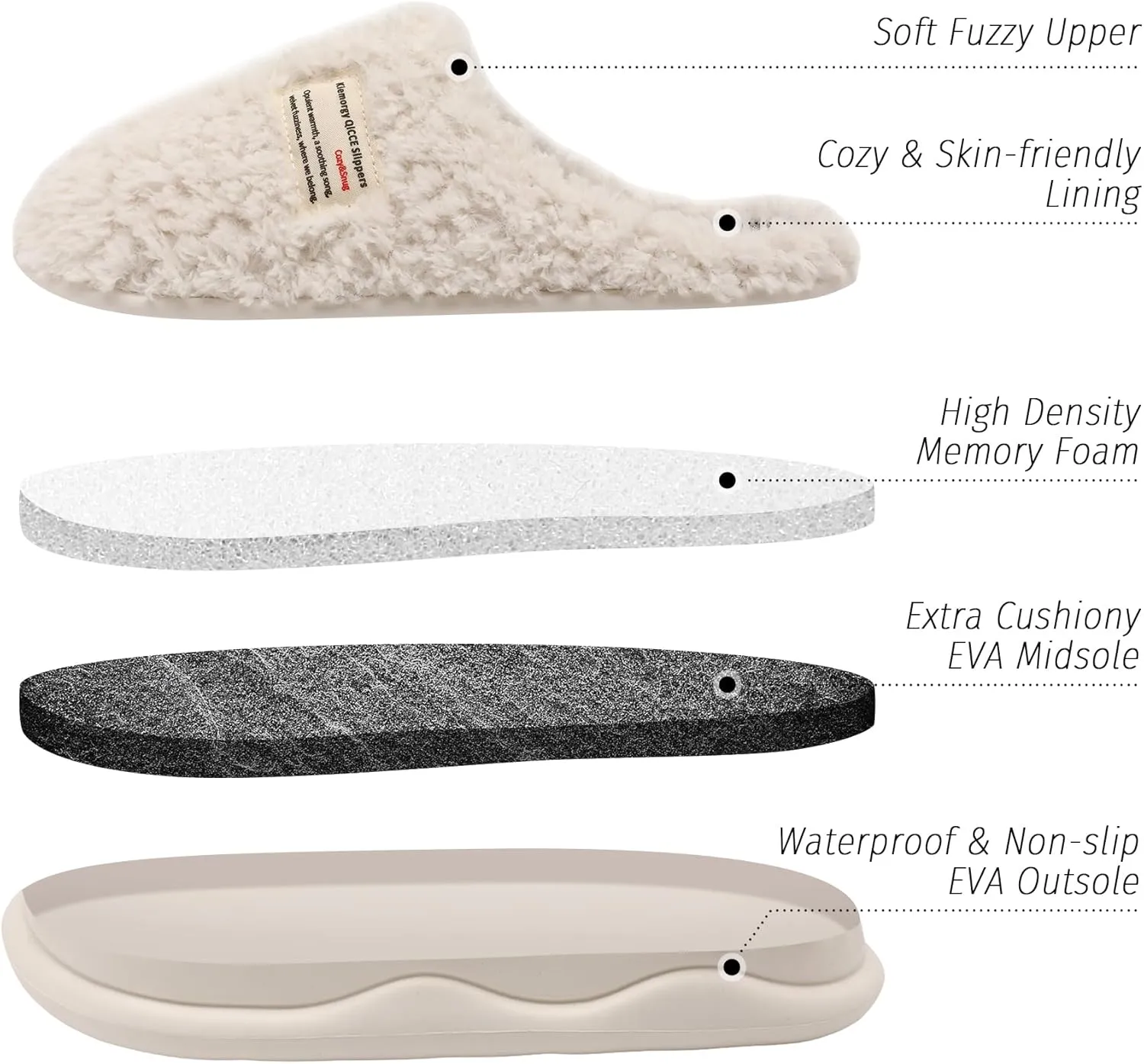 Slippers for Women Men, Memory Foam Slippers for Women, Soft Thick Fuzzy Bedroom House Shoes Indoor Outdoor