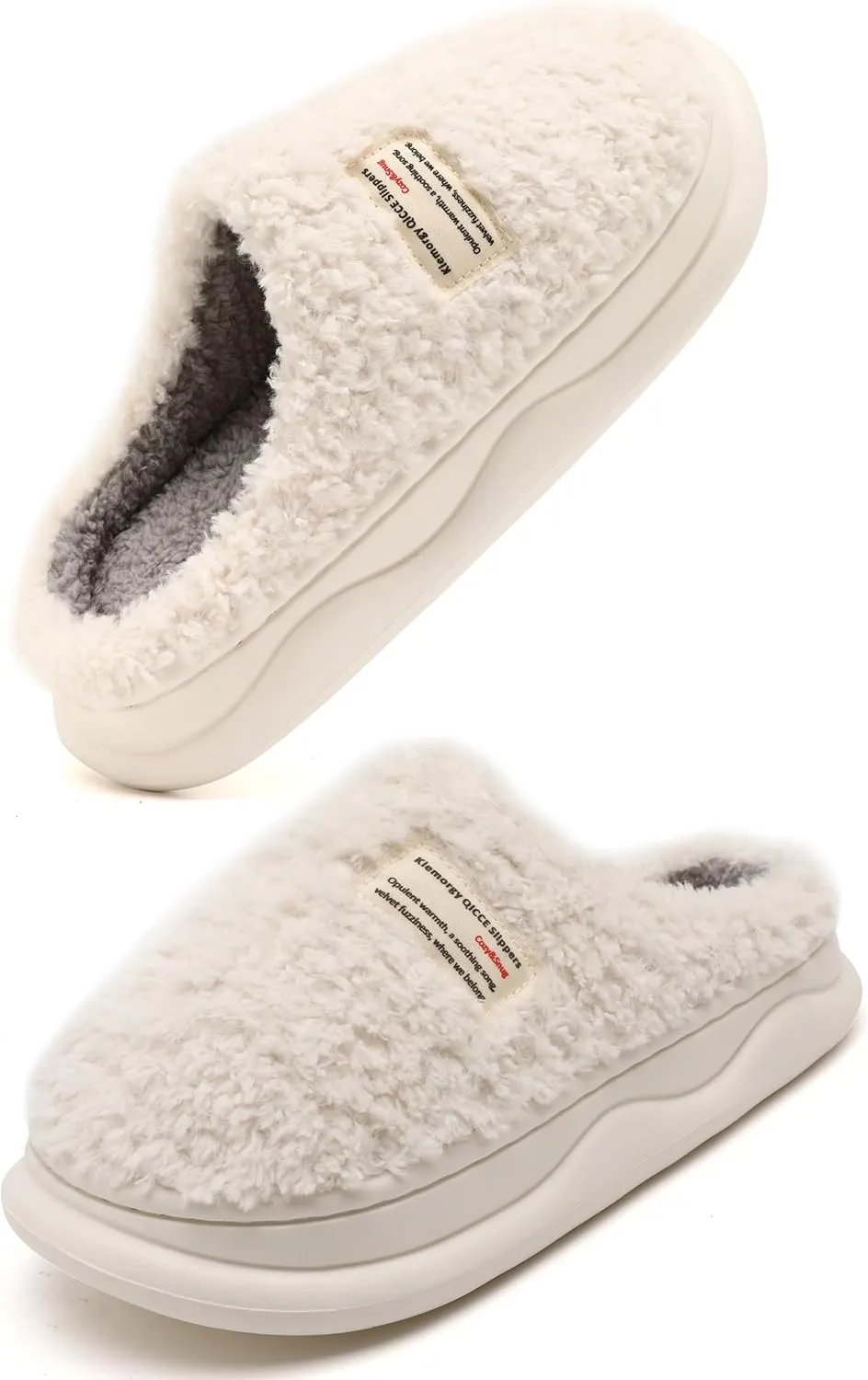 Slippers for Women Men, Memory Foam Slippers for Women, Soft Thick Fuzzy Bedroom House Shoes Indoor Outdoor