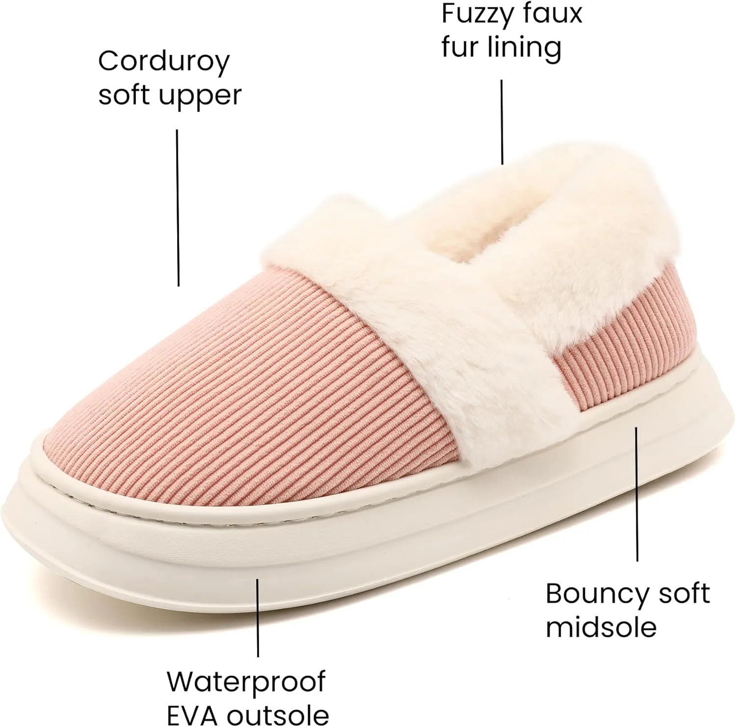 Slippers for Women Men, Memory Foam Slippers for Women, Soft Thick Fuzzy Bedroom House Shoes Indoor Outdoor