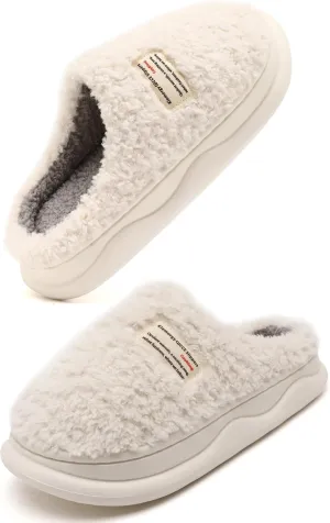 Slippers for Women Men, Memory Foam Slippers for Women, Soft Thick Fuzzy Bedroom House Shoes Indoor Outdoor