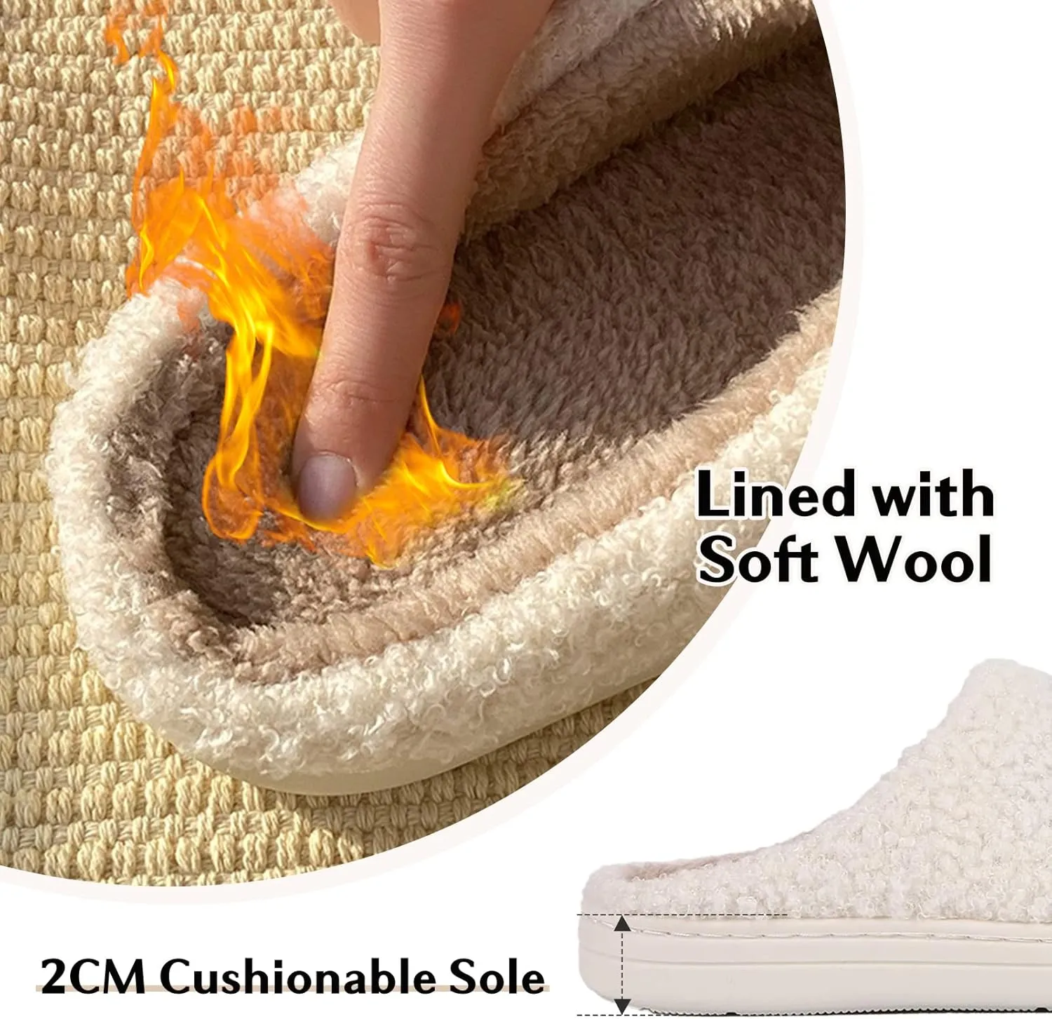 Smile Face Slippers for Women - Soft Plush Retro Preppy Slip-on Comfortable Indoor/Outdoor Shoes