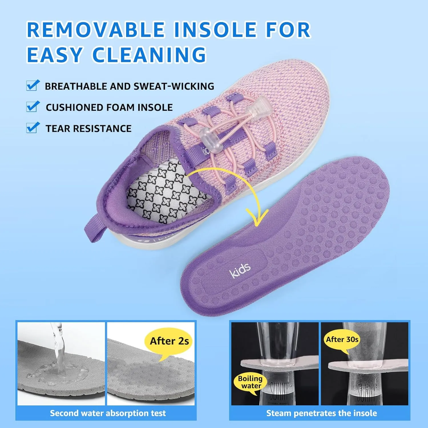 Sneakers for Girls Slip on Shoes Boys School Shoes