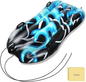 Snow Tube Sled with Towing Rope, 54" Heavy-Duty Inflatable Snow Tube for Young and Adults, Hard Wearing and Freeze Proof Snow Tube for Family Outdoor Play Activities