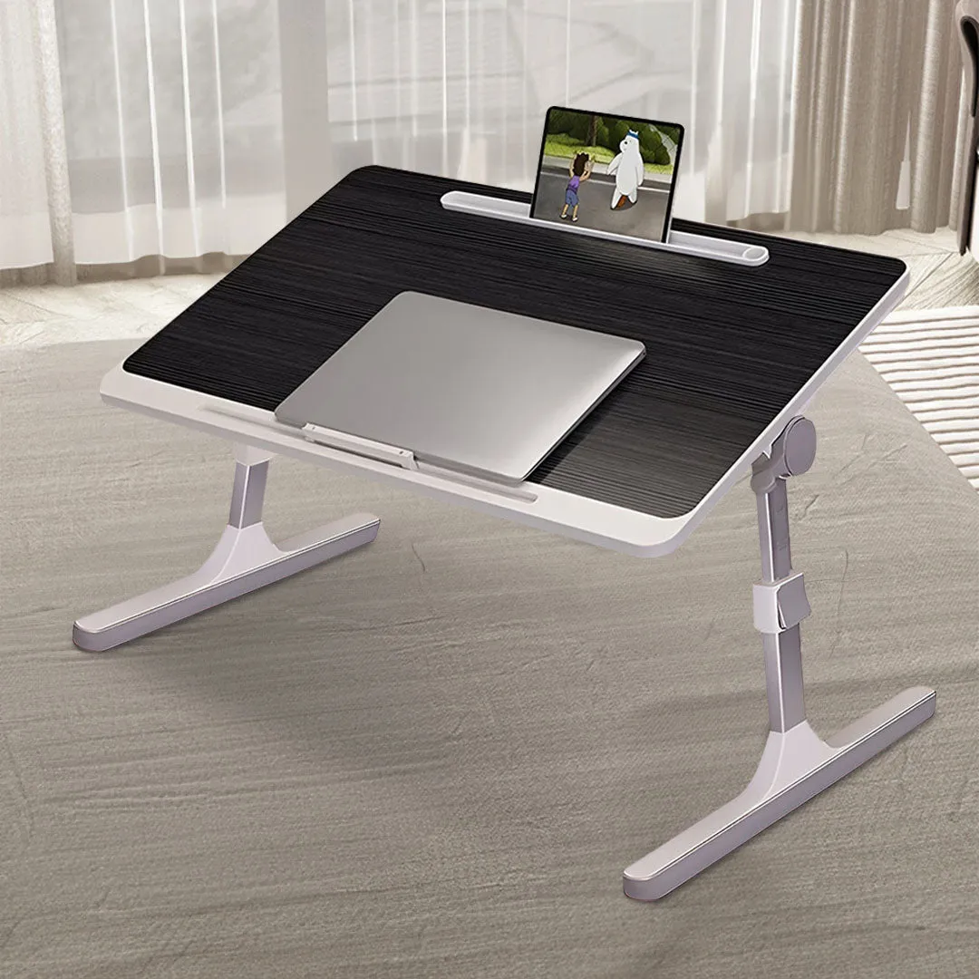 SOGA 60x40cm Portable Black Adjustable Foldable Laptop and Study Table